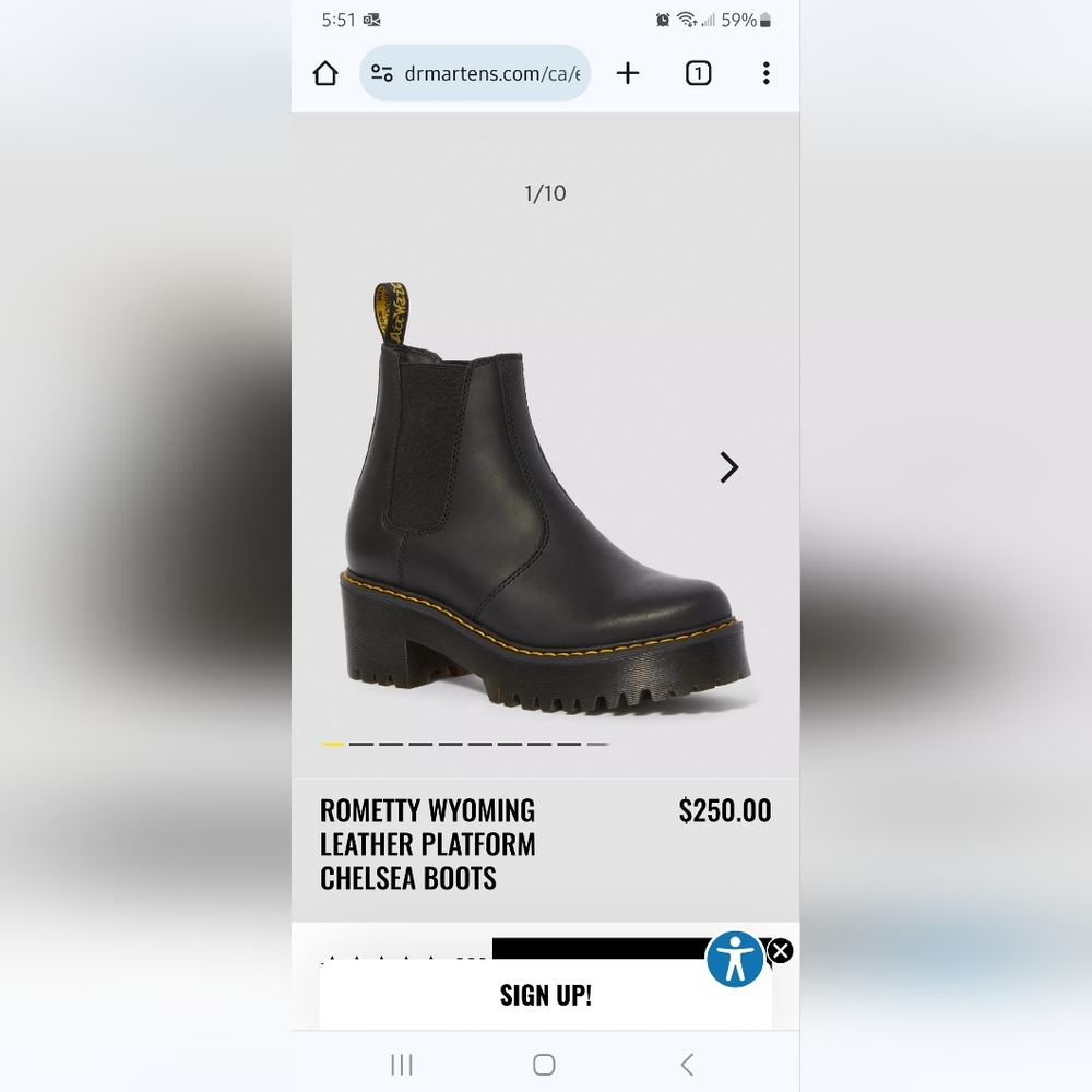 ROMETTY WYOMING LEATHER PLATFORM CHELSEA BOOTS